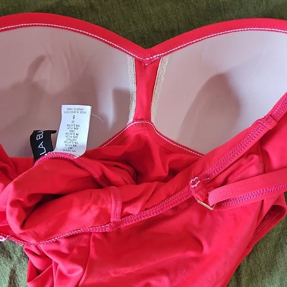 LA BLANCA RED SWIMSUIT ONE PIECE WOMAN SIZE 8 - Picture 11 of 12